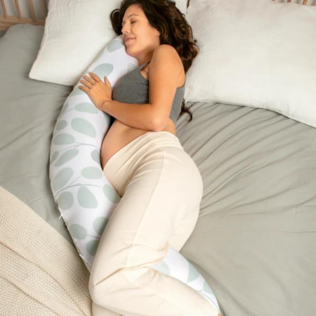 Doomoo - Perna mare pentru gravide si bebelusi 3 in 1, bumbac organic Buddy Cloudy Kaki [3]