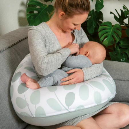 Doomoo - Perna mare pentru gravide si bebelusi 3 in 1, bumbac organic Buddy Cloudy Kaki [4]