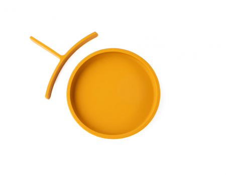 Ecorascals - Farfuria din silicon cu separator, mustar [1]