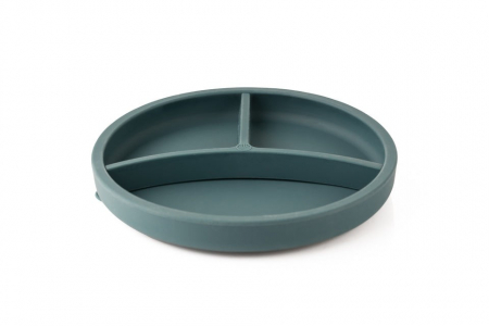 BEBE LA MASA - Ecorascals - Farfuria din silicon cu separator, teal