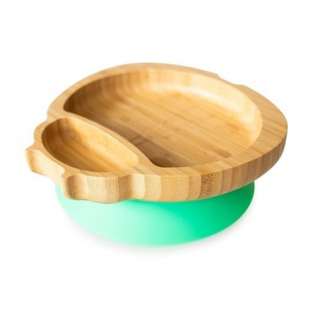 Articole de masa - Farfurie din bambus Buburuza, verde, eco rascals