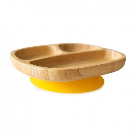 Articole de masa - Farfurie din bambus Toddler, galben, eco rascals
