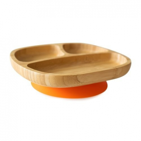 Articole de masa - Farfurie din bambus Toddler, portocaliu, eco rascals