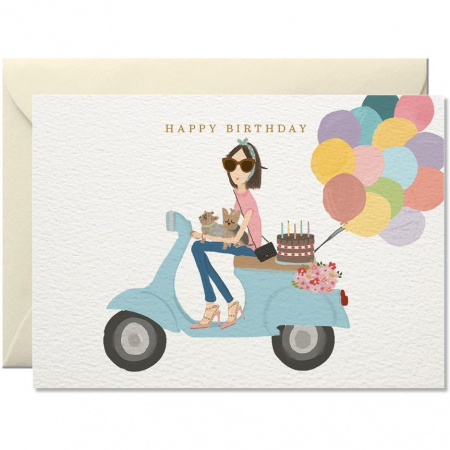 ANIVERSARI/BOTEZ - Felicitare happy birtdhday, birthday scooter