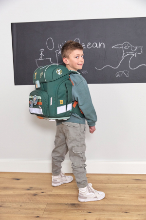 Ghiozdan și accesorii, set de 7 piese, Boxy Unique Culoare: Dark green [2]