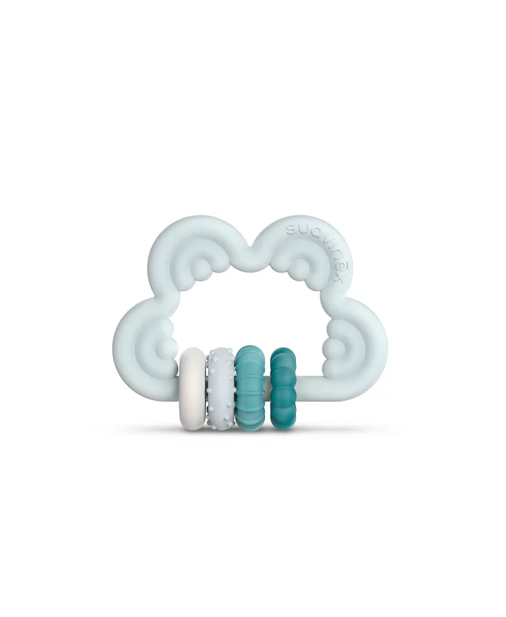 Jucarii de dentitie - Inel de dentitie din silicon NOURAS bleu - SUAVINEX