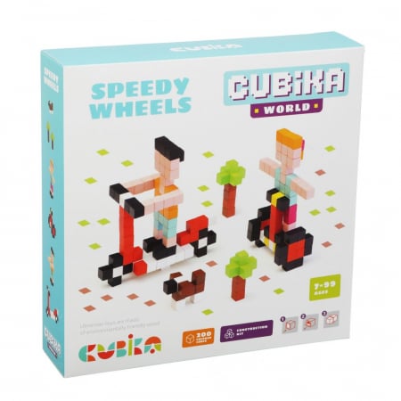 Joc Din Lemn, Set de constructii, Cubika, World Speedy Wheels [0]