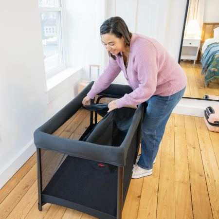 Joie - Patut pliant de calatorie transformabil in tarc Amigo, Shale [8]