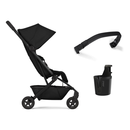 CARUCIOARE ULTRACOMPACTE - Joolz Aer2 – Cărucior sport premium, ușor și compact Space black -  pachet cu bara si suport pahar