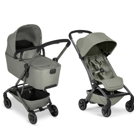CARUCIOARE DE LA NASTERE - Cărucior 2 in 1 cu landou,bara pliabila si suport de panar,  ultra compact, ușor, Joolz, Aer2 - Sage green