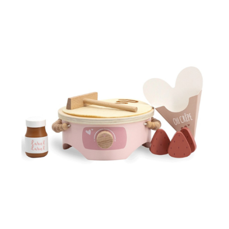 Jucarii educative din lemn/Constructie - Jucărie din lemn, Aparat pentru clătite - roz