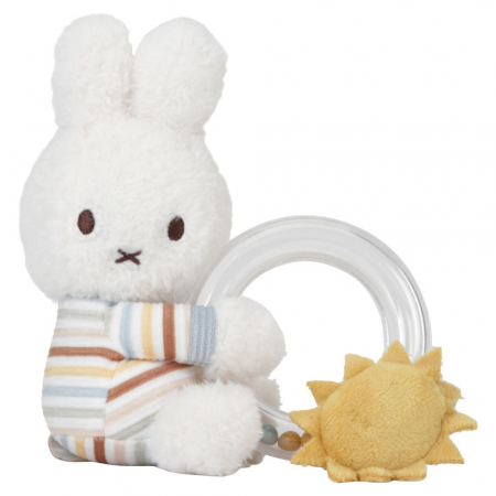 Jucarii de plus - Jucarie din plus cu inel si margele - Miffy Vintage Sunny Stripes  - Little Dutch - Copie