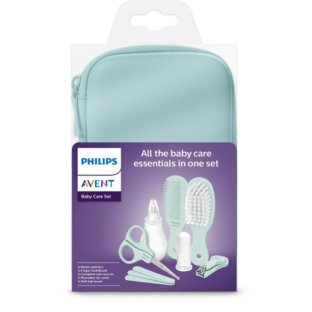 PUERICULTURA - Kit ingrijire PHILIPS AVENT  0 luni+, verde deschis-gri