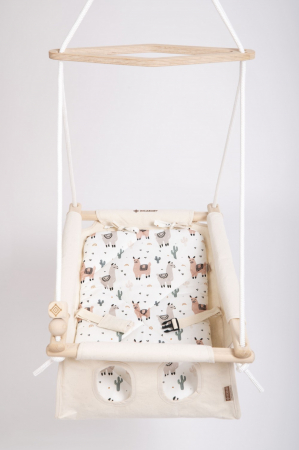 Leagan IncaBaby  bebelusi, 0 luni – 3 ani (20 kg),  SWING LAMA FW -testat TÜV sistem de prindere [1]