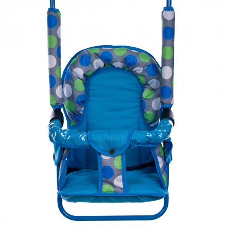 Leagan pentru copii, Top Kids, cu spatar reglabil si bara detasabila, Blue Dots [1]