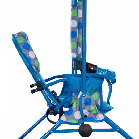 Leagan pentru copii, Top Kids, cu spatar reglabil si bara detasabila, Blue Dots [4]