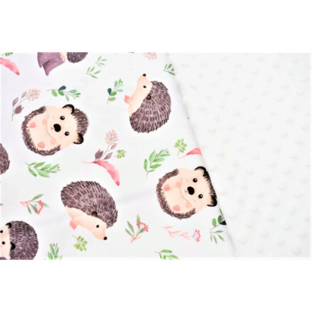 CAMERA COPILULUI - Lenjerie 3 piese patut 120x60 cm model arici plus minky alb