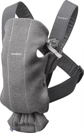 Marsupiu  BabyBjorn anatomic Mini, cu pozitii multiple de purtare Dark Grey, 3D Jersey [0]