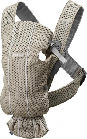 Marsupii - Marsupiu anatomic Mini, cu pozitii multiple de purtare Greige, Mesh