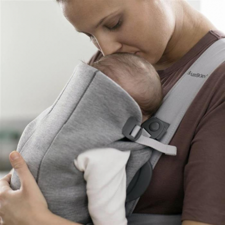 Marsupii - Marsupiu anatomic Mini, cu pozitii multiple de purtare Light Grey, 3D Jersey
