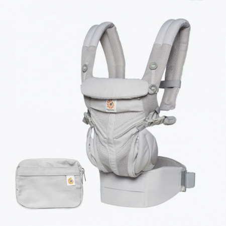 BEBE LA PLIMBARE - Marsupiu Omni 360 Cool Air Mesh Pearl Grey