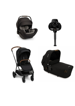 CARUCIOARE - Nuna - Carucior 4 in 1 compact  TRIV next cu landou si scoica cu baza inclusa Arra Flex Caviar