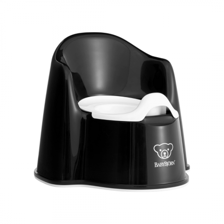 Olite si reductoare wc - BabyBjorn Olita cu protectie spate Potty Chair Black/White