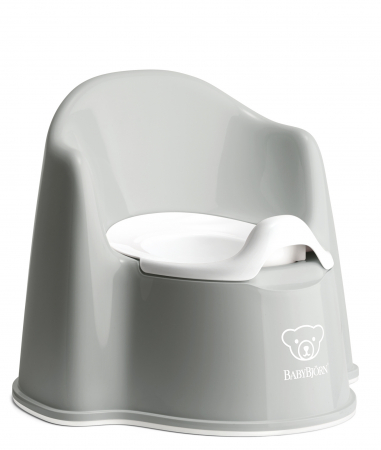 Olite si reductoare wc - Olita  BabyBjorn cu protectie spate Potty Chair Grey / White