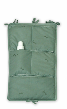 Accesorii patut - Organizator textil cu buzunare pentru patut Midi Pure Salvia, 35x60cm, Amy