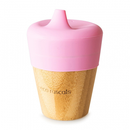 Pahare si cani de masa - Pahar din bambus mic 190 ml, roz, eco rascals