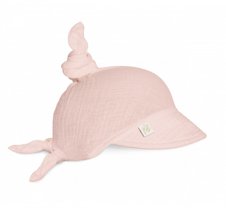 DE SEZON - Palarie de soare 6 luni - 6 ani reglabila din bumbac muselina cu cozoroc pentru protectie, Cloud Pink