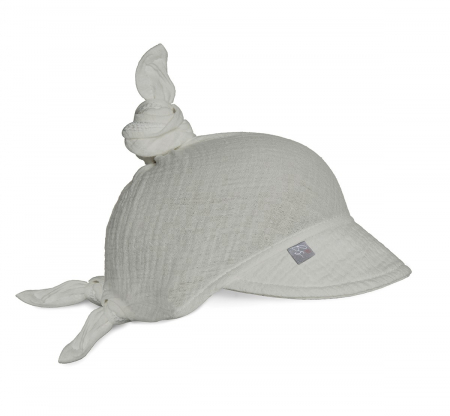 DE SEZON - Palarie de soare 6 luni - 6 ani reglabila din bumbac muselina cu cozoroc pentru protectie, Grey