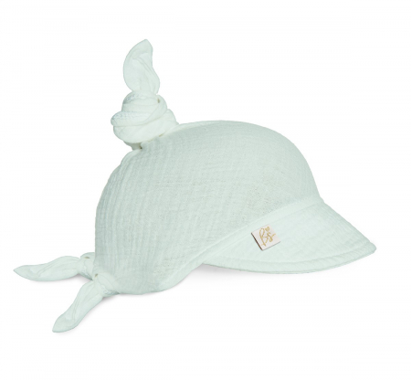 DE SEZON - Palarie de soare 6 luni - 6 ani reglabila din bumbac muselina cu cozoroc pentru protectie, Mint