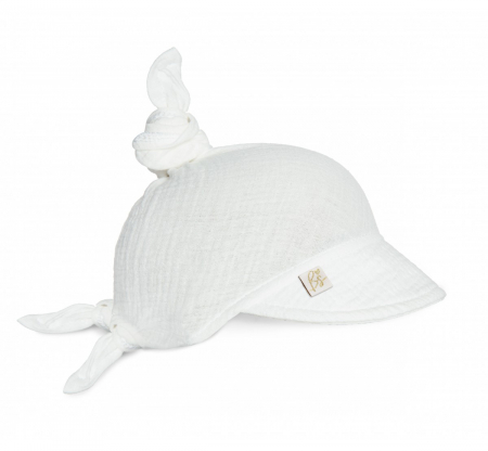 DE SEZON - Palarie de soare 6 luni - 6 ani reglabila din bumbac muselina cu cozoroc pentru protectie, White