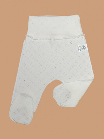 MODA COPII - Pantaloni nou-născuți, cu botoși, din bumbac cu lanolină