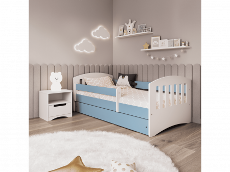 Pat pentru baieti cu sertar Blue Clasic [3]