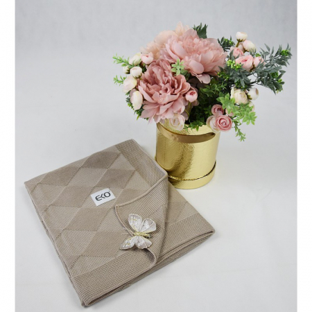 Paturica din Bambus, Eko, 80x100 cm, Carouri, Bej [1]