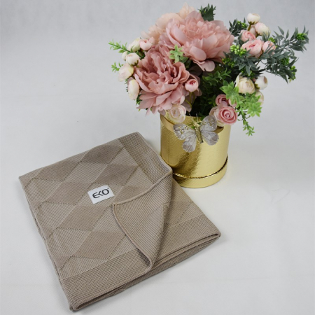 Paturica din Bambus, Eko, 80x100 cm, Carouri, Bej [2]