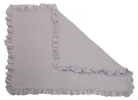 PUERICULTURA - Paturica pentru copii din bumbac muselina cu doua fete Amy Gri, 110x85cm