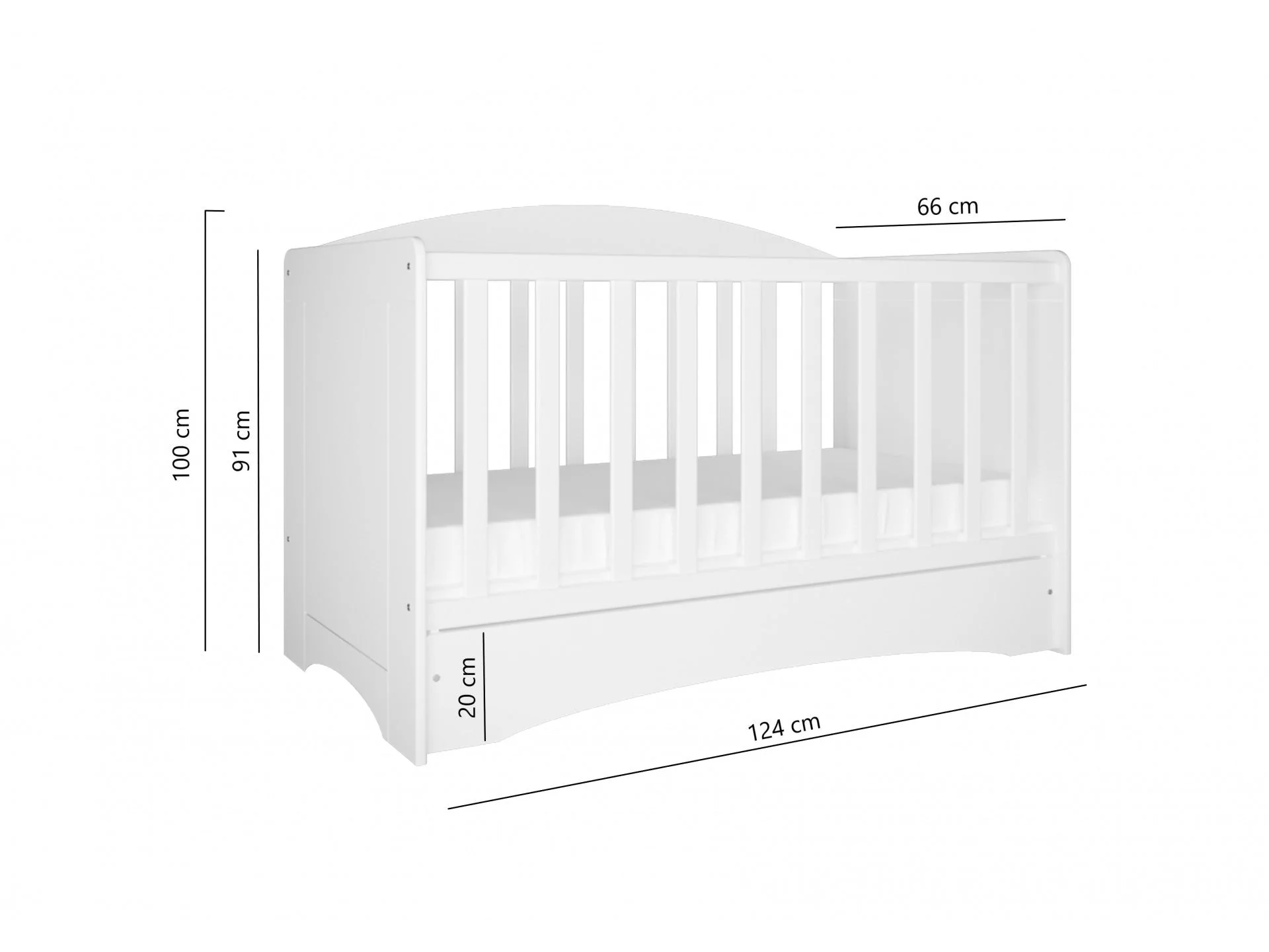Patut copii din lemn  cu saltea 120x60 cm Little Princess [2]