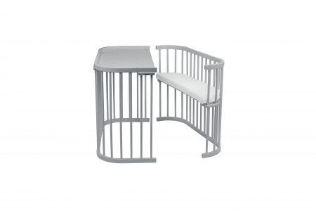 Patut din lemn masiv evolutiv 5 in 1 leagan-patut-birou-cosleeper-tarc de joaca - GREY [4]