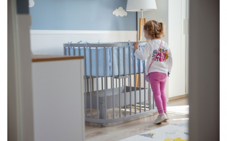 Patut din lemn masiv evolutiv 5 in 1 leagan-patut-birou-cosleeper-tarc de joaca - GREY [15]