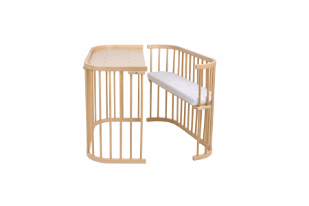 Patut din lemn masiv evolutiv 5 in 1 leagan-patut-birou-cosleeper-tarc de joaca - Natural [1]