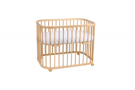 Patut din lemn masiv evolutiv 5 in 1 leagan-patut-birou-cosleeper-tarc de joaca - Natural [3]