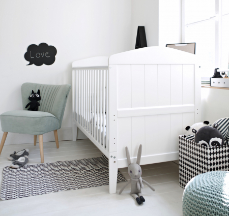 Patut din lemn masiv, transformabil pentru bebe si junior, Hampton + Saltea Cocos 140 x 70 cm [1]
