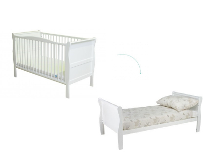 CAMERA COPILULUI - Patut din lemn masiv, transformabil pentru bebe si junior, Noble  + Saltea Cocos 140 x 70 cm