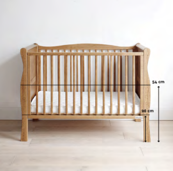 Patuturi de lemn bebelusi - patut bebelusi, pat nou nascuti, pat din lemn pentru bebelusi, patut vintage,Patut din lemn pentru bebe, inaltime saltea reglabila, Noble Vintage 120x60 cm