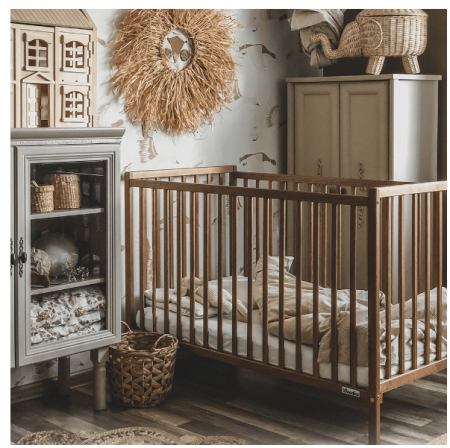 Patut din lemn pentru bebe, inaltime saltea reglabila, Stardust  Craft vintage 120  60 cm [3]