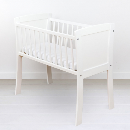 Pauturi cosleeping - Patut mic, co-sleeping din lemn, Alb 90 x 40 cm
