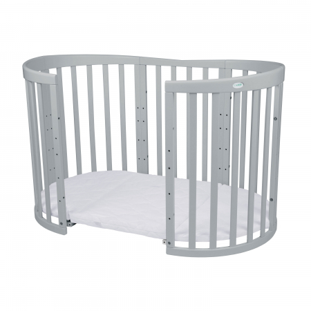 Patut Oval evolutiv din lemn 9 in 1 cu saltea -Grey -ce poate fi utilizat pana la 10 ani [4]